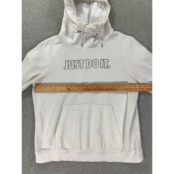 Nike‎ Just Do It Blue Label Cowl Neck Hoodie Sweatshirt (Women's Large) White - Picture 8 of 13